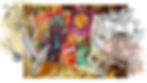 collage of autumn art journal spread
