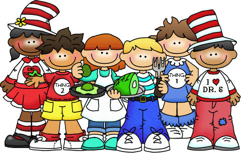 Kids wearing Seuss Costumes
