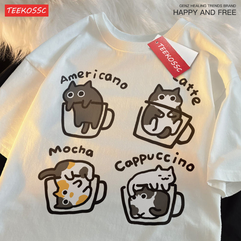 T-shirt cats and coffee