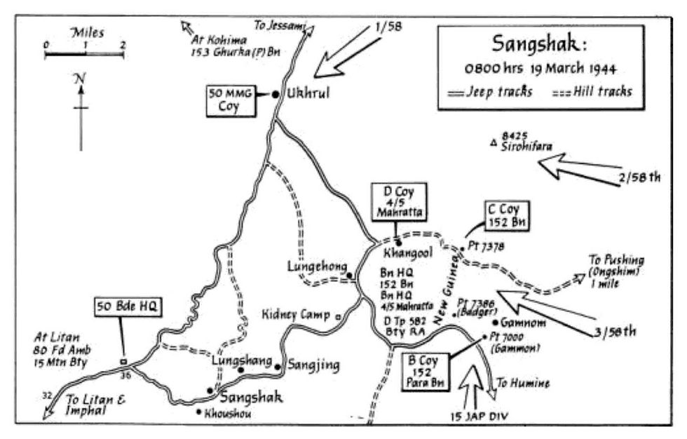सँगचॅकच्या लढाईचा नकाशा