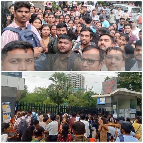 KDMC Clerk-Typist Recruitment Exam Chaos in Powai: Hundreds of Aspirants Denied Entry Despite Arriving on Time