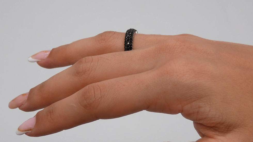 Miniatura: Anello Veretta 3 Linee Nero
