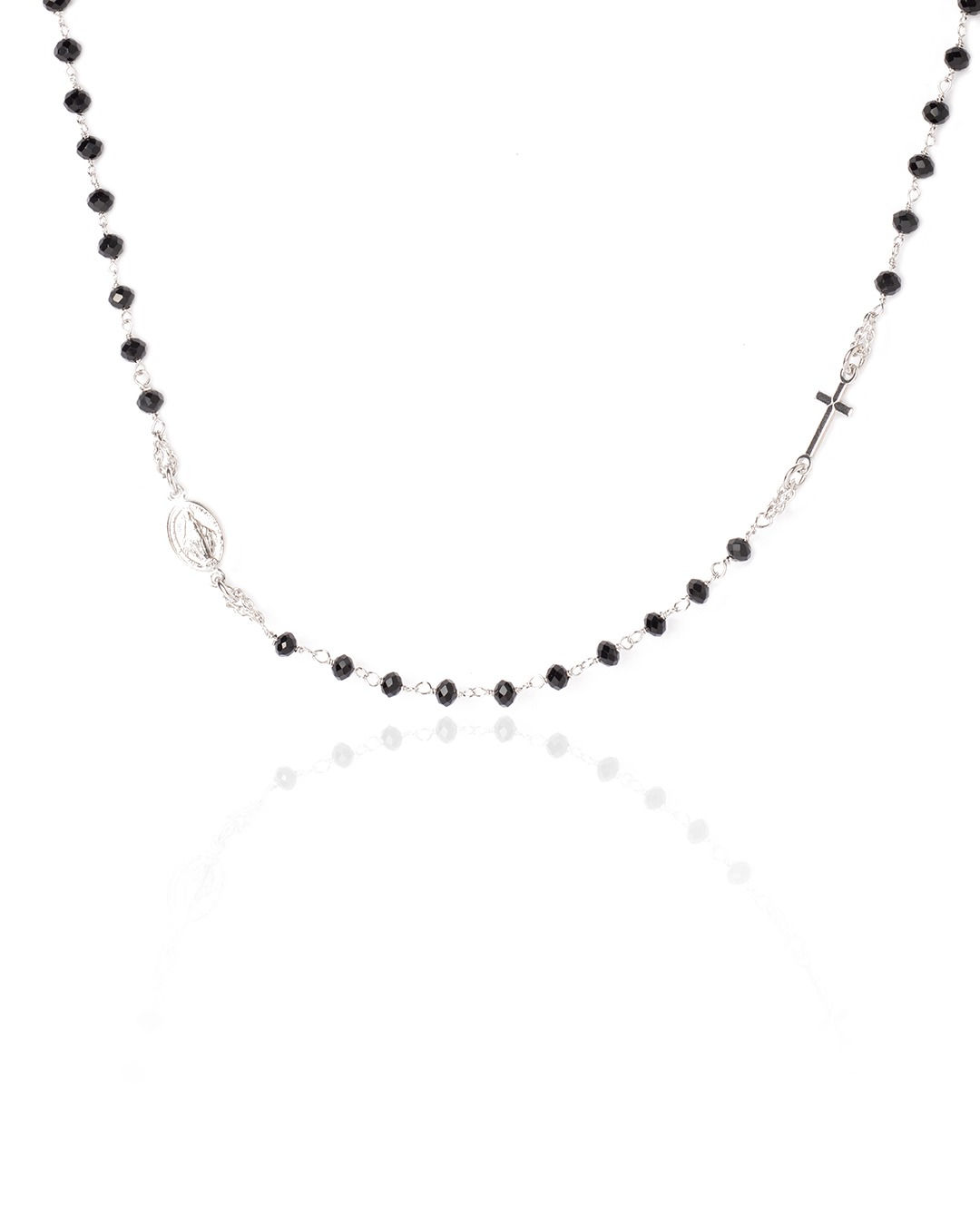COLLANA ROSARIO NERA A GIROCOLLO