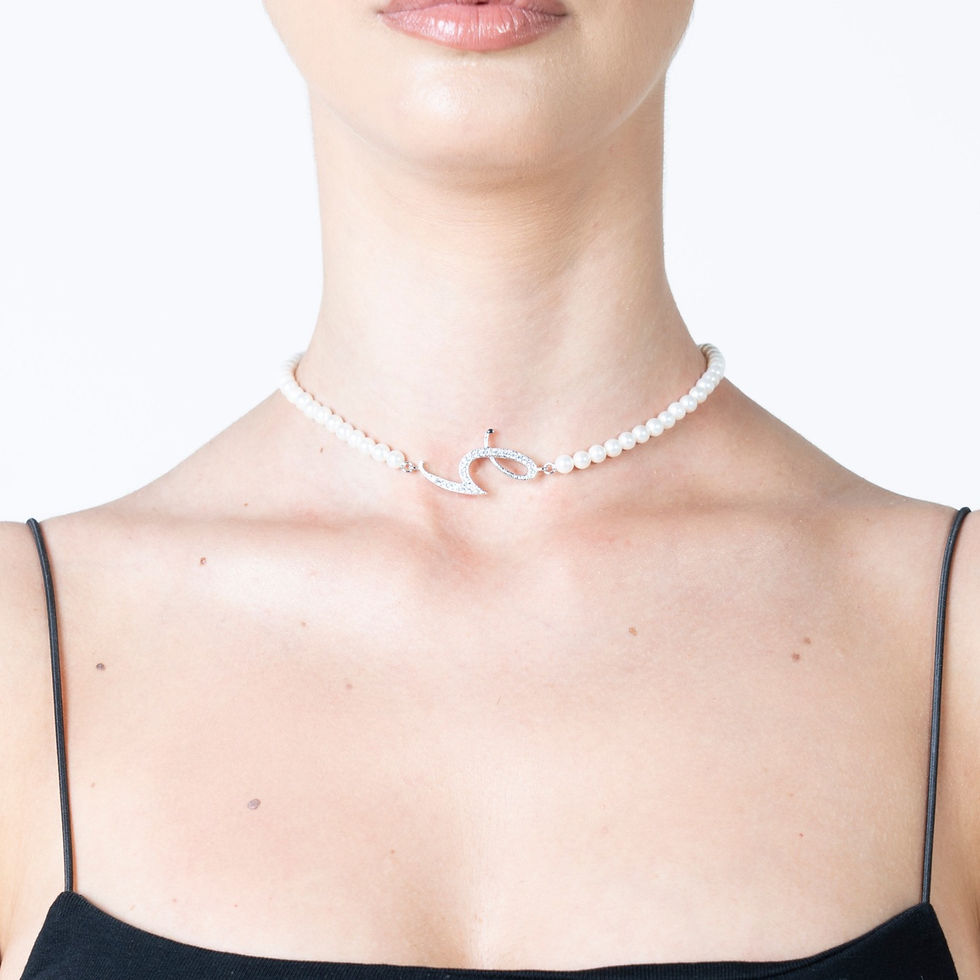 Miniatura: COLLANA DI PERLE CON LETTERA ZIRCONATA GRANDE