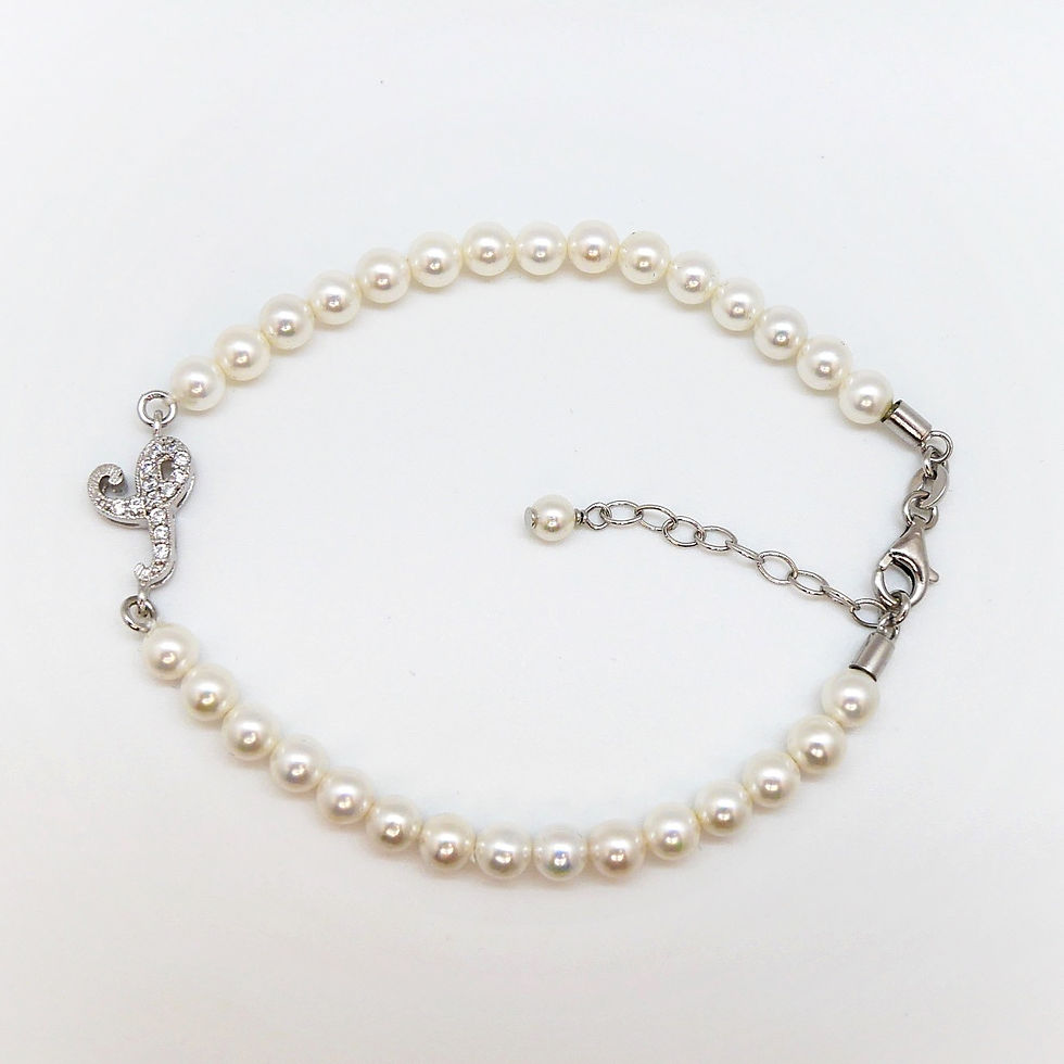 Miniatura: Cod. BCL282 - S  Bracciale Perla + Lettera