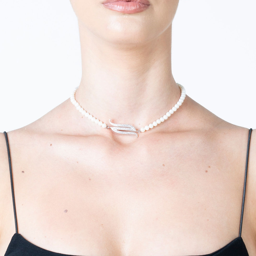 Miniatura: COLLANA DI PERLE CON LETTERA ZIRCONATA GRANDE