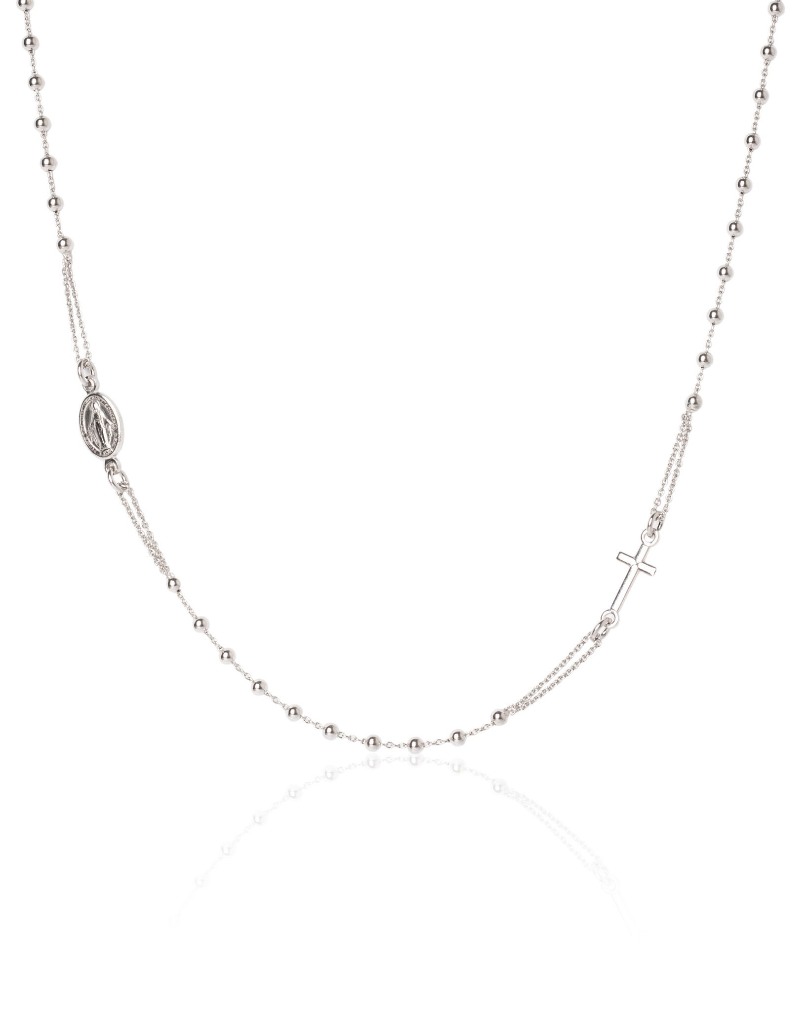 COLLANA ROSARIO ARGENTO A GIROCOLLO
