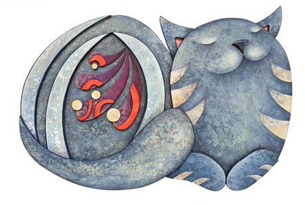 unique artwork of cat