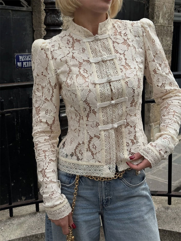 Evelyn Vintage Lace Blouse