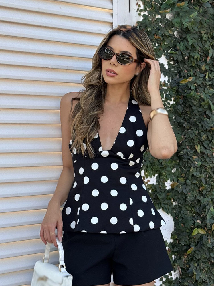 Thumbnail: Margot Polka Dot Halter Top