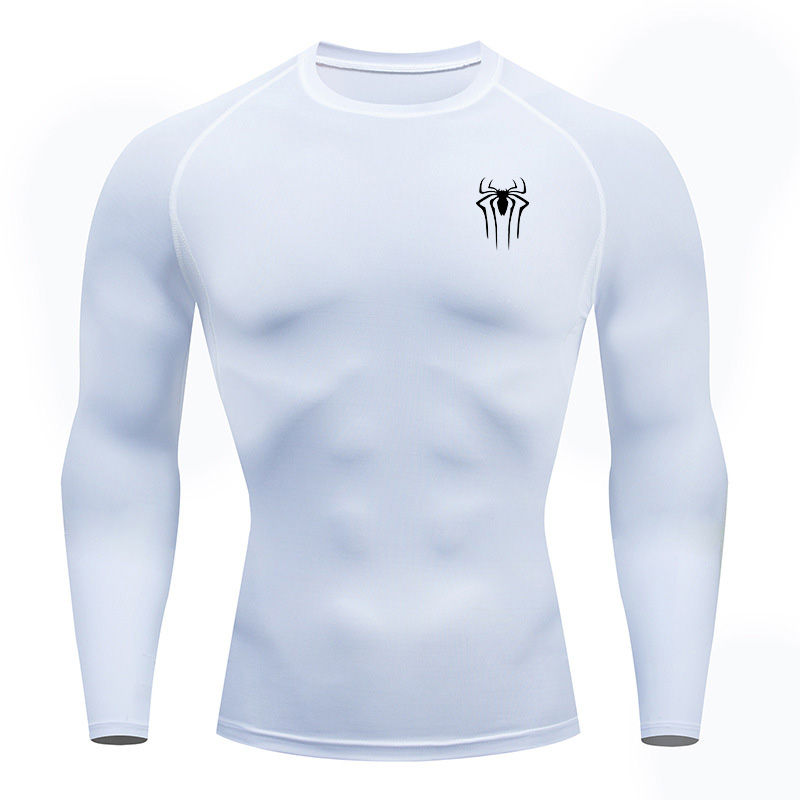 Thumbnail: Compression Running Men T-shirt Fitness Tight Long Sleeve Top Sport Shirts Train