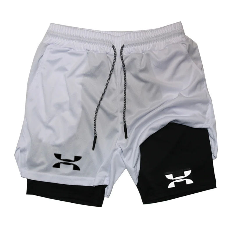 Thumbnail: New Running Shorts Men Gym Sports Shorts 2 in 1 Quick Drying Workout Boxing Trai