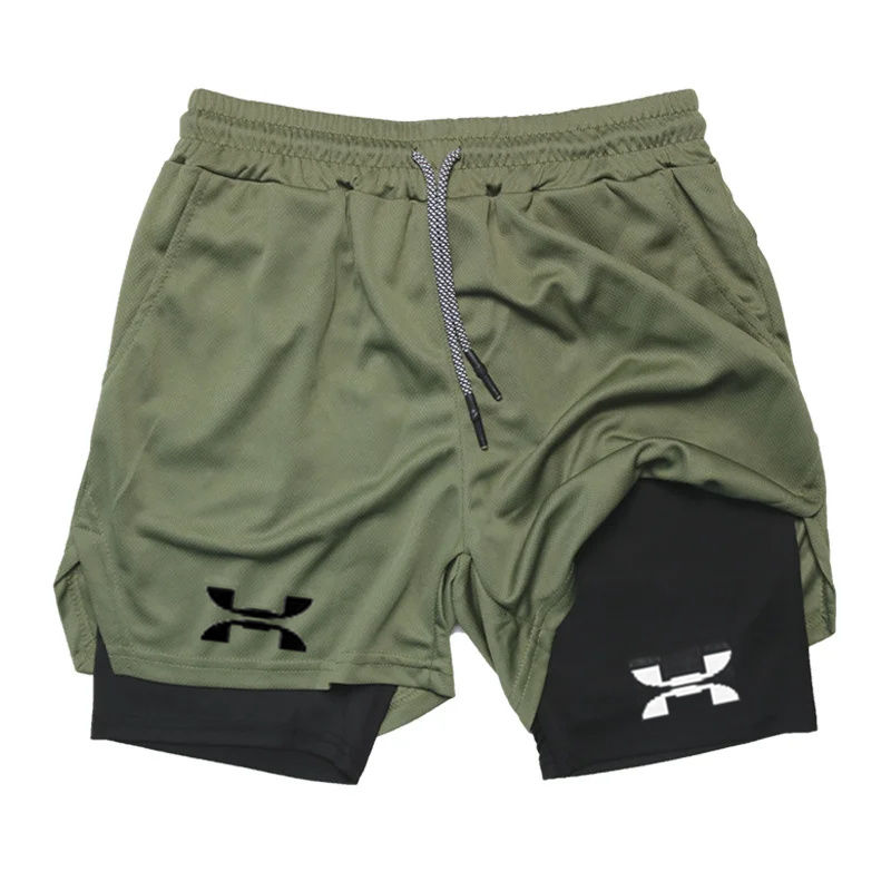 Thumbnail: New Running Shorts Men Gym Sports Shorts 2 in 1 Quick Drying Workout Boxing Trai