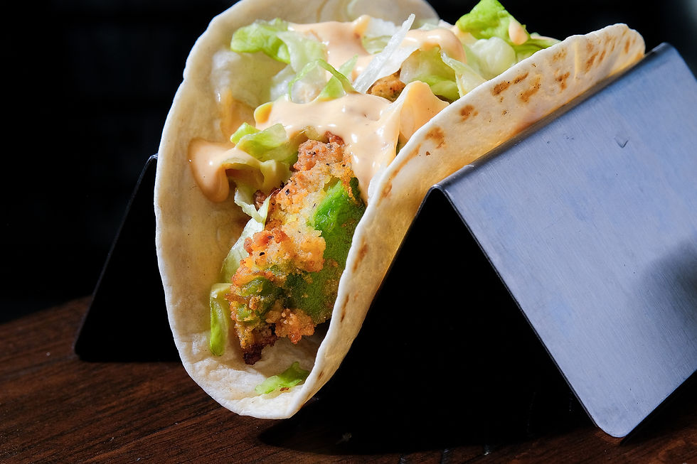 Crispy Avocado Taco, a vegetarian option at Boho Taco