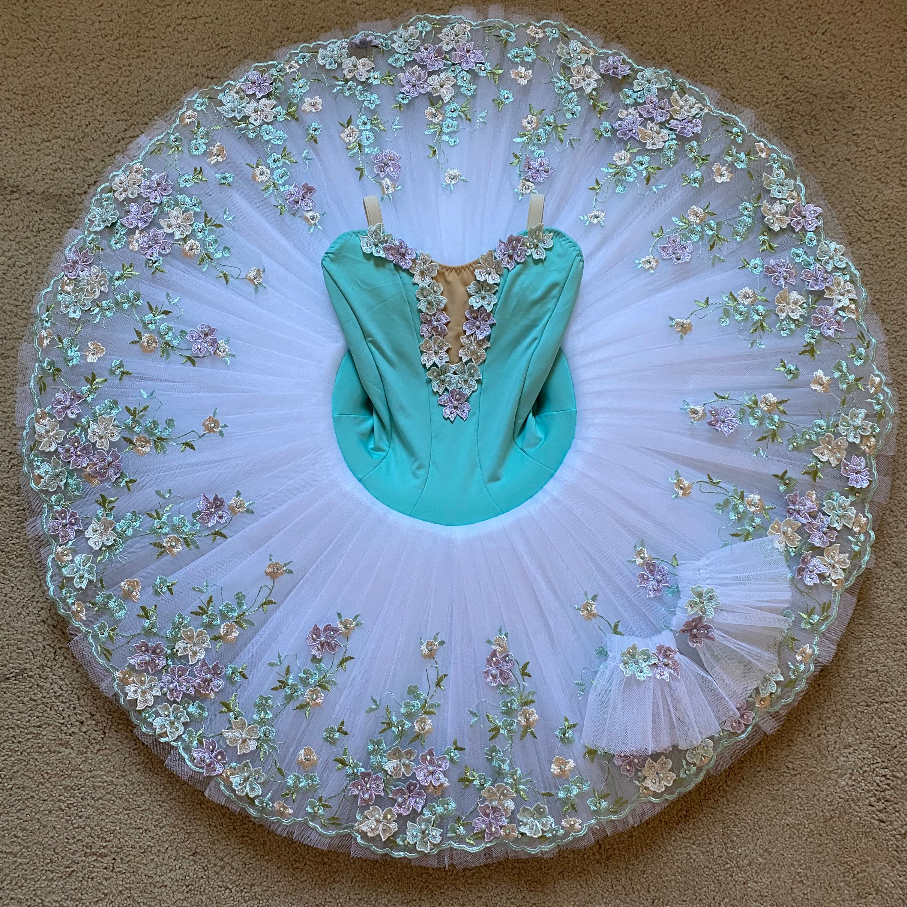 Custom order/size: Floral mint tutu