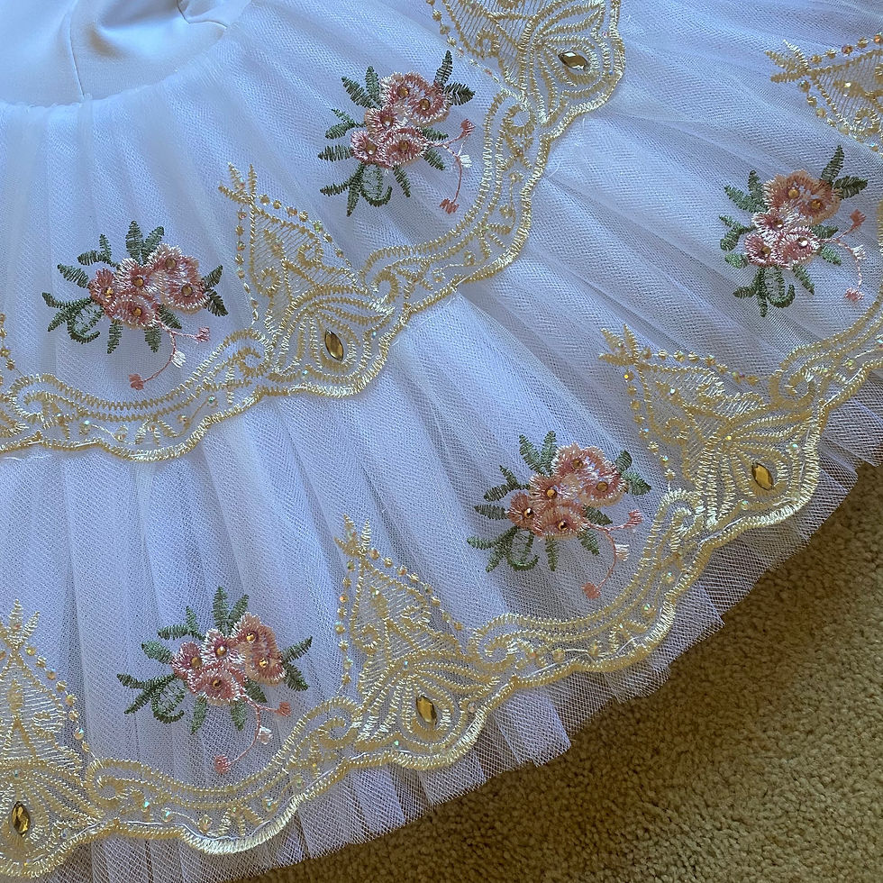 Thumbnail: Custom order/size: White floral tutu