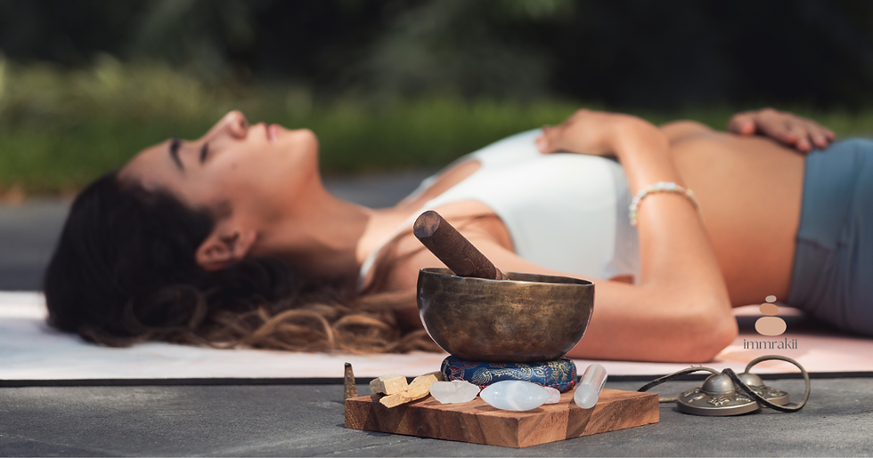 meditation, relaxation, sound healing, breathwork woman relaxing inner peace and healing,