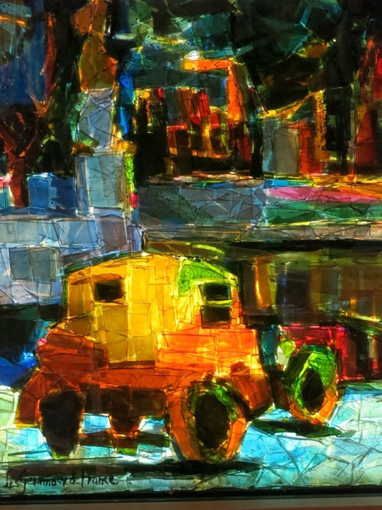 Design by Louis Gilis; technique invented by artist Jean Crotti (1870-1958); assembled by “gemmists” in the Paris studio of Roger Malherbe-Navarre called Les Gemmaux de France. Corning Museum of Glass, Corning, NY. Photo by Wayne Stratz.