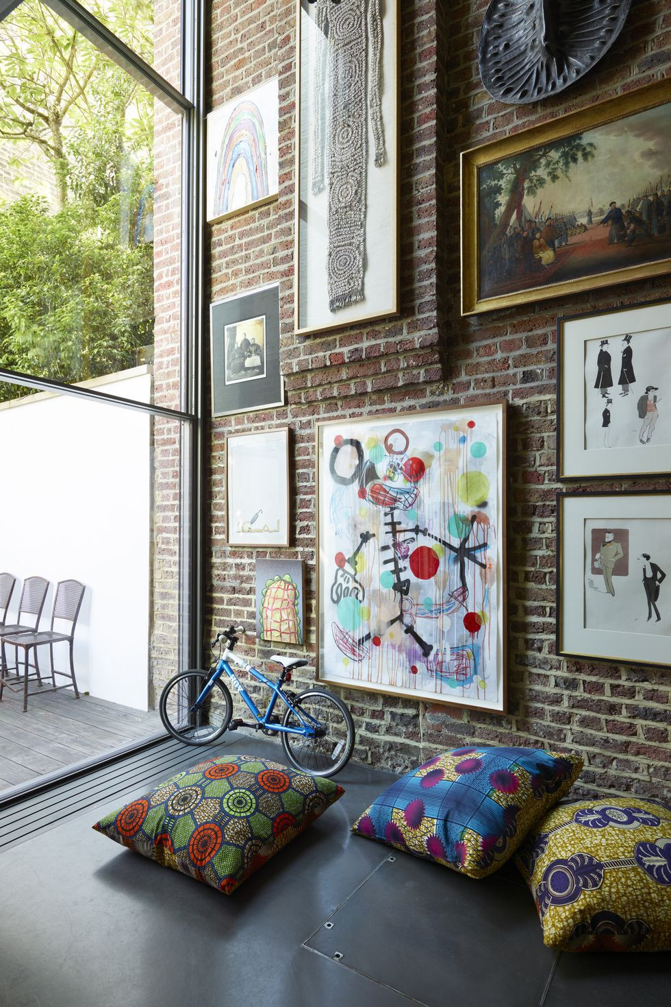 color, colorful, drama, brick. windows, new house, renovate, artwork, painting, photos,