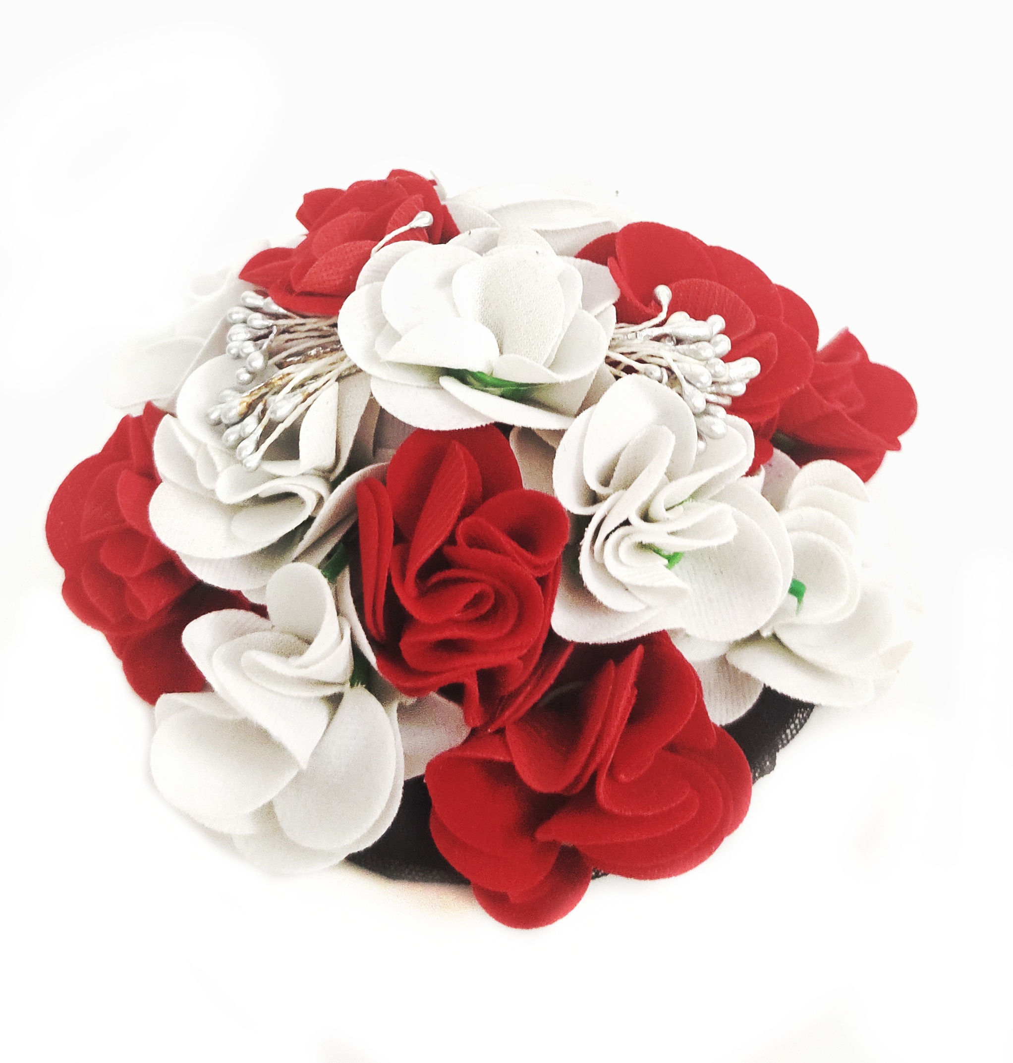 Royal Red Floral Juda Hair Bun