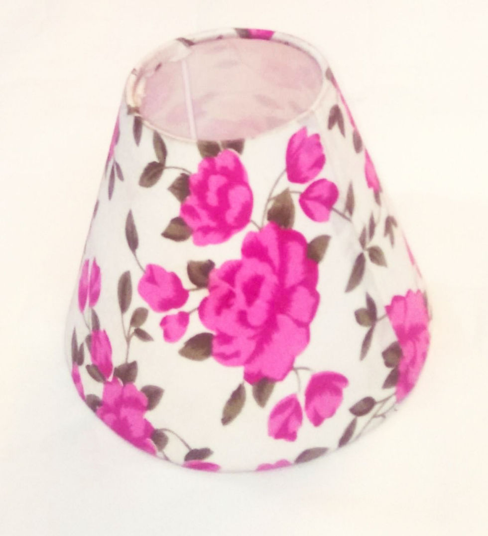 Thumbnail: Pink White Floral Design Round Lamp Shade (200+ 8 inch)