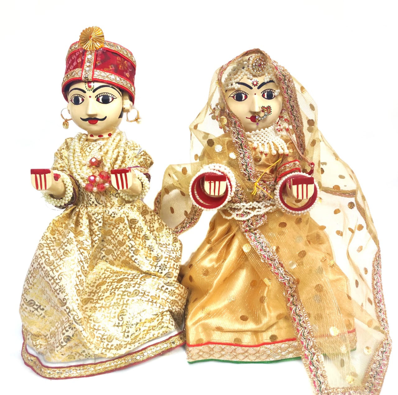 10" Wooden Isar Gangaur Idol For Pooja
