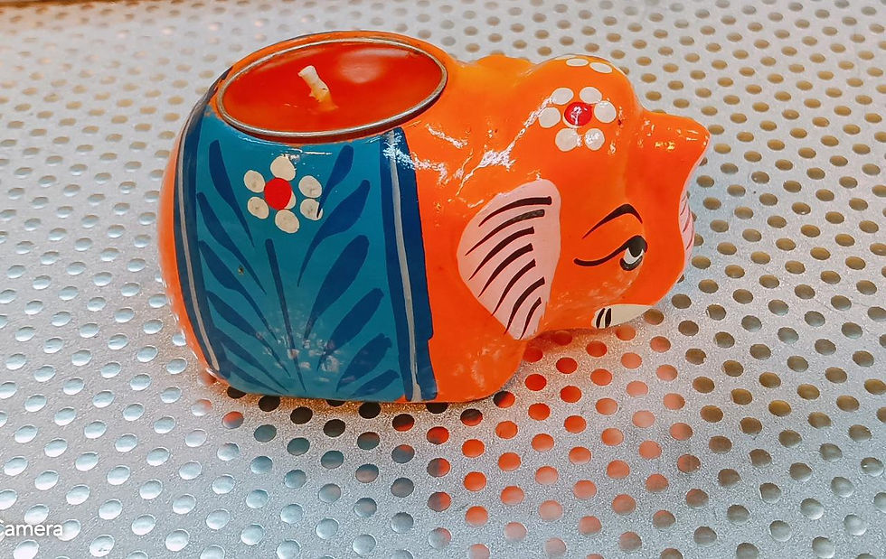 Thumbnail: Wooden Elephant Shaped Designer Candle Holder (180+)