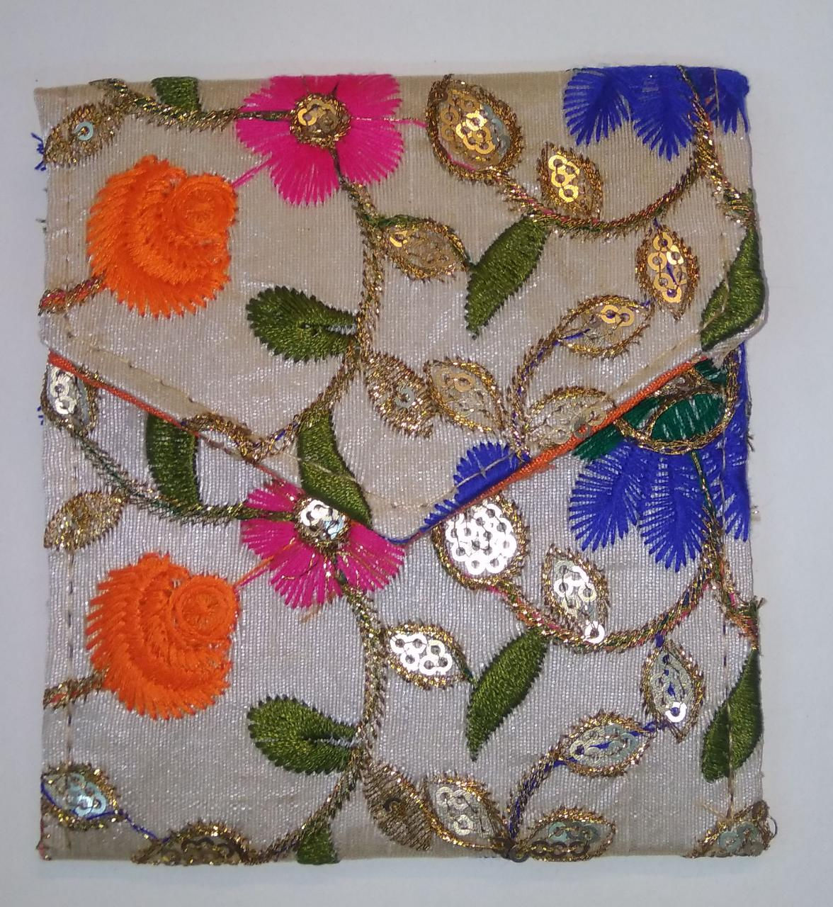 Designer embroidery clutch bag