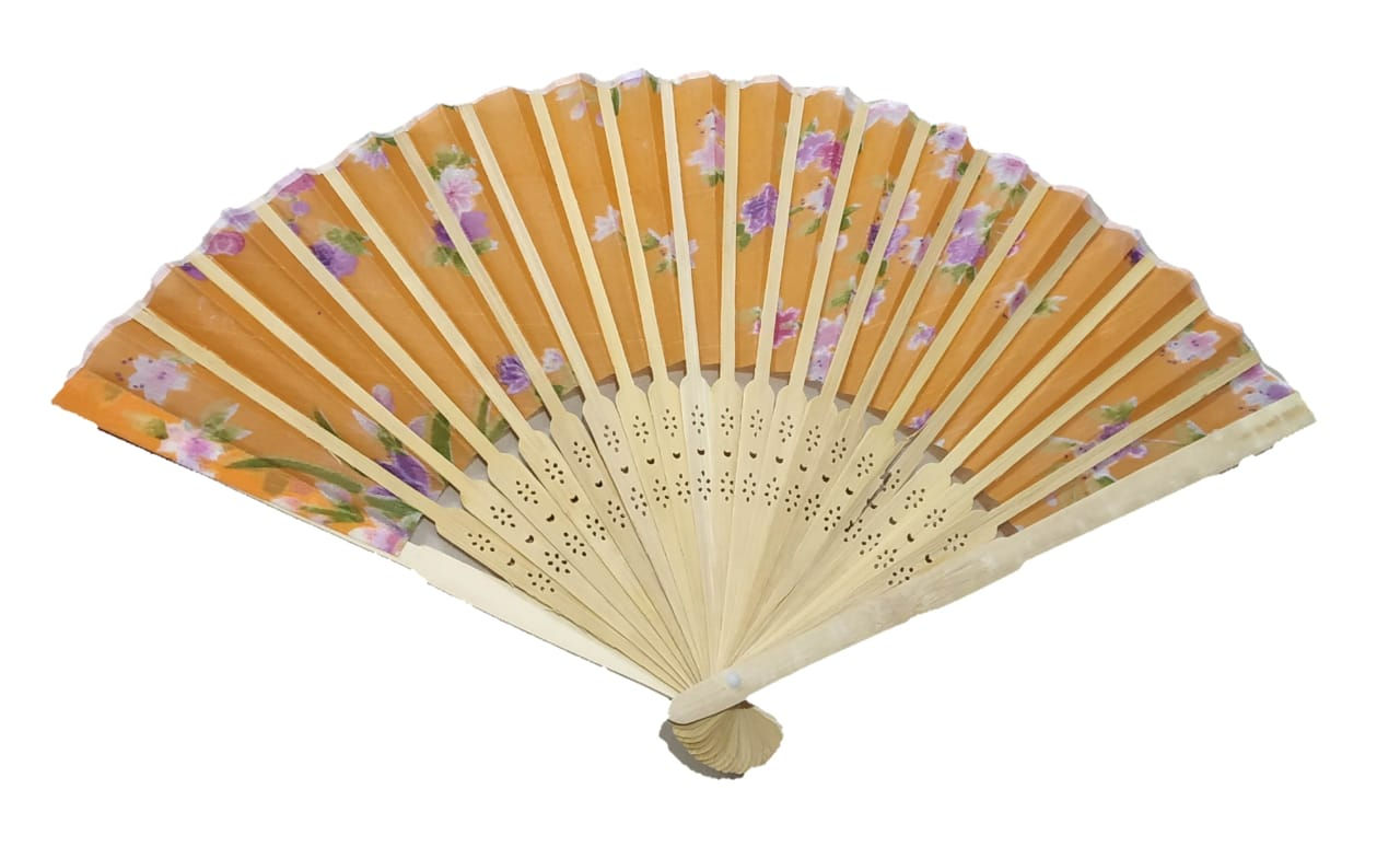 Chinese Orange Folding Hand Fan (40+)