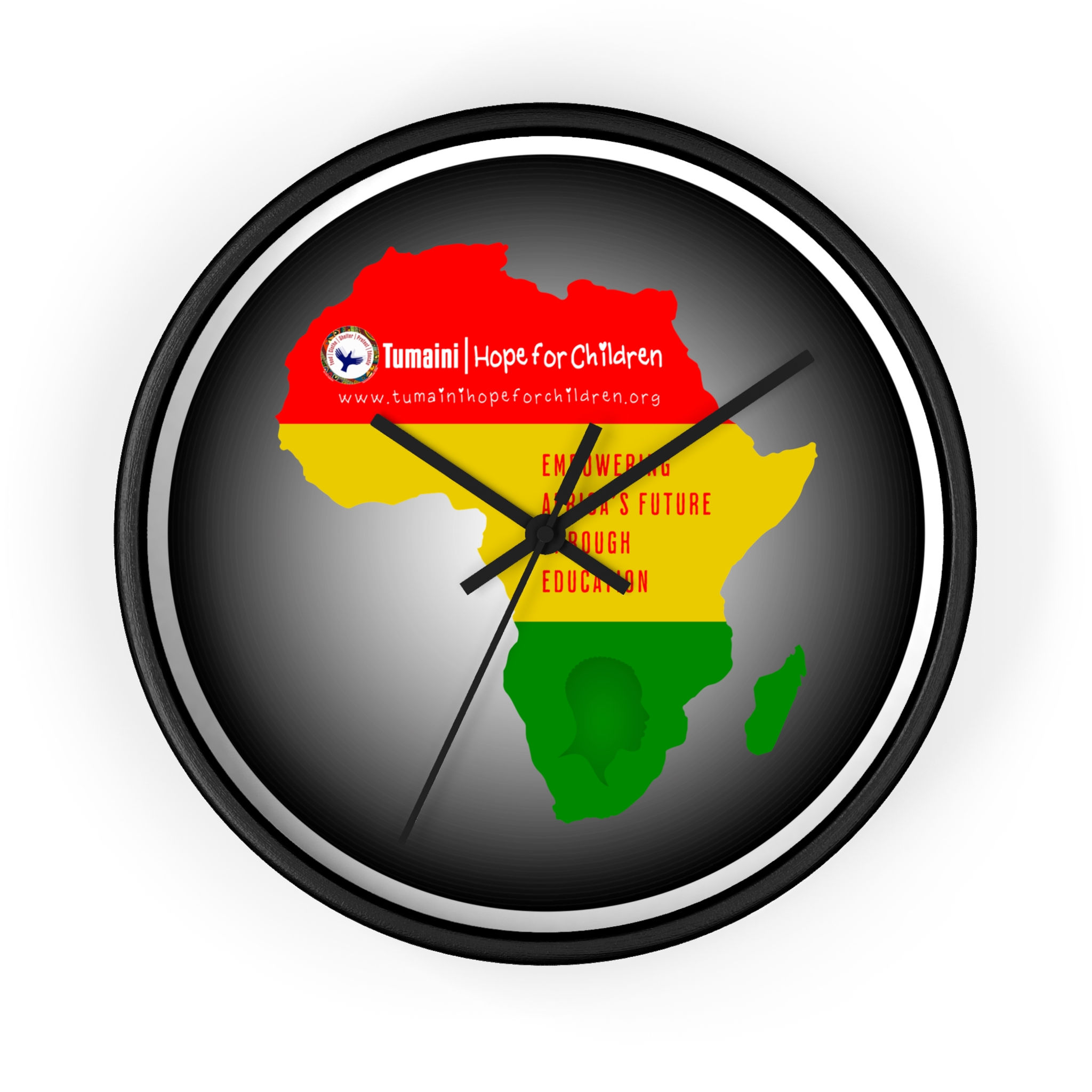 Tumaini Hope for Children African Map Wall Clock, Inspirational Decor for Home
