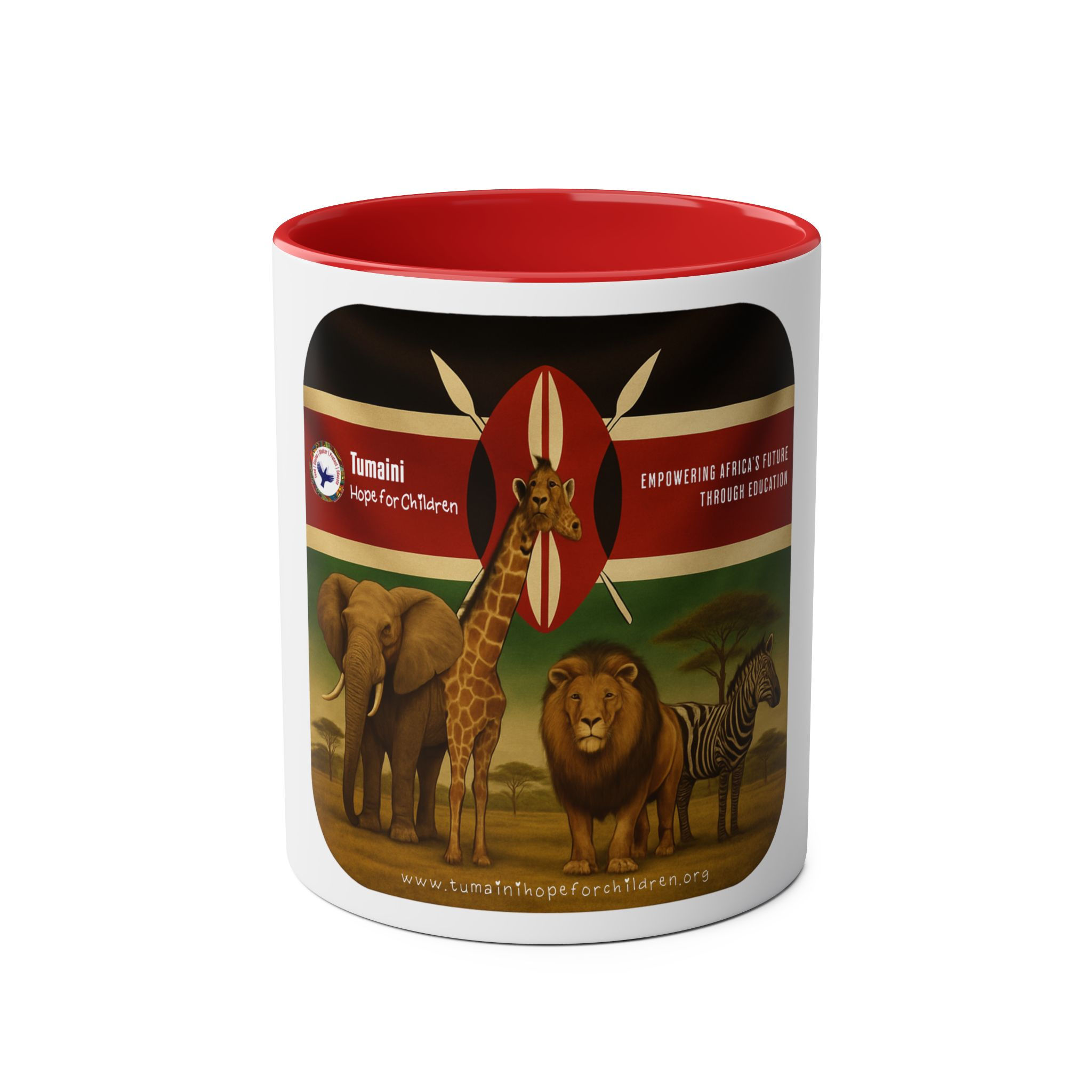 Tumaini Kenyan Wildlife Two-Tone Mug