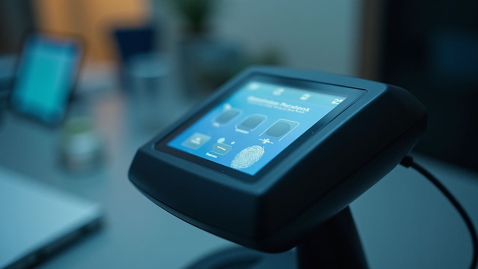 Eye-level view of a fingerprint scanning device