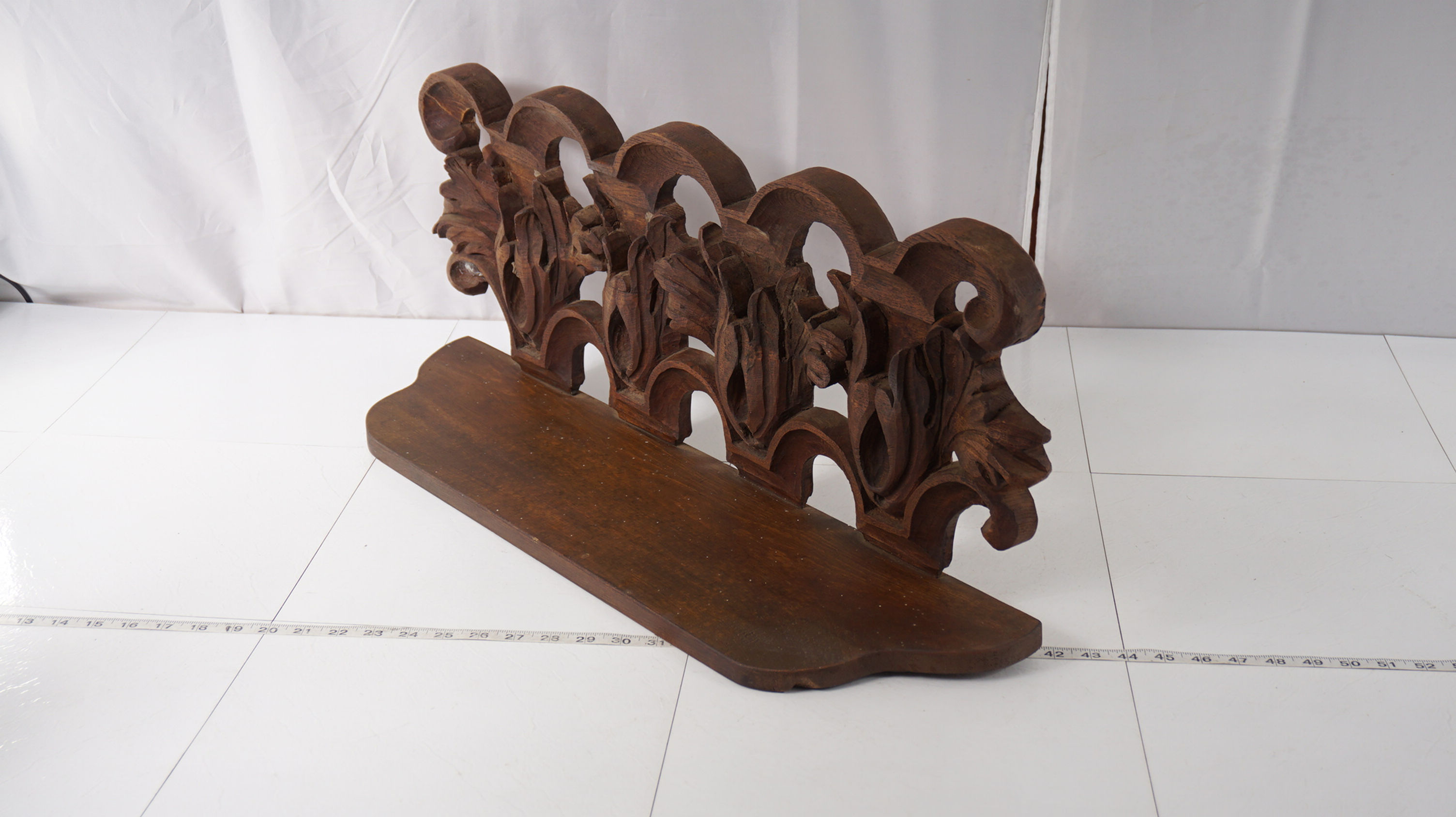 Hand Carved Wood Shelf