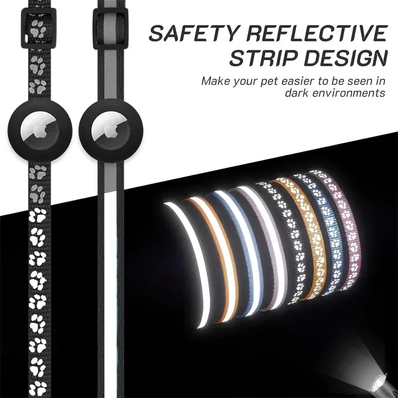 Thumbnail: Cat Collar Compatible with Apple Airtag with Bell Adjustable Safety Buckle Refle