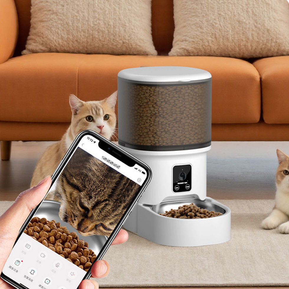 Thumbnail: 4L WIFI Button Automatic Cat Feeder Intelligent Cat and Dog Pet Feeder Smart Pet