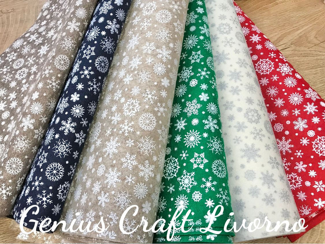 PANNOLENCI CON FIOCCHI DI NEVE CM 30X40 SCEGLI IL COLORE