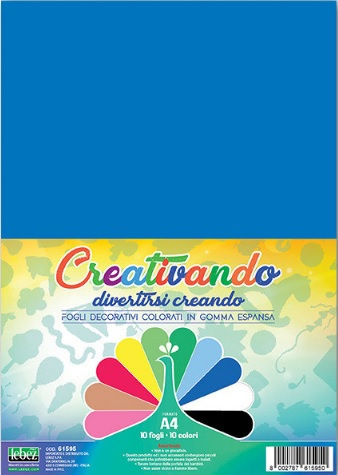Miniatura: 10 FOGLI A4  IN GOMMA EVA 10 COLORI