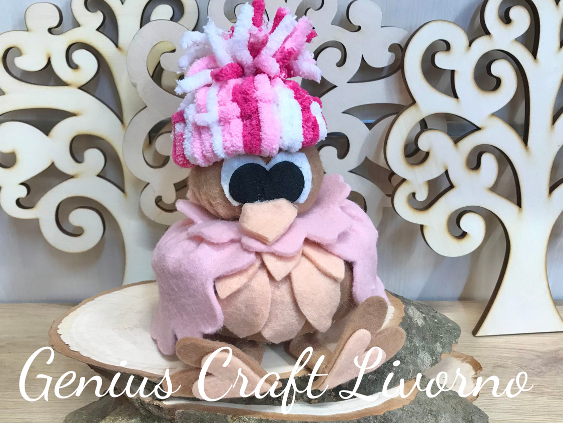 KIT "UCCELLINO MARCELLINO" CON CARTAMODELLO E TUTORIAL ILLUSTRATO A COLORI