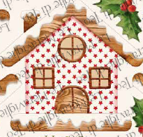 Miniatura: KIT "CUSCINO CON PAESAGGIO NATALIZIO" CON CARTAMODELLO E TUTORIAL