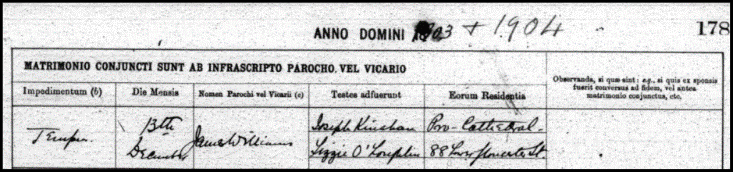 Lord Dungarvan Marriage Entry