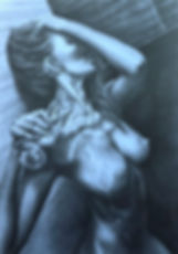 Body study artwork by Natalia Stepura, contemporary realism and female form
