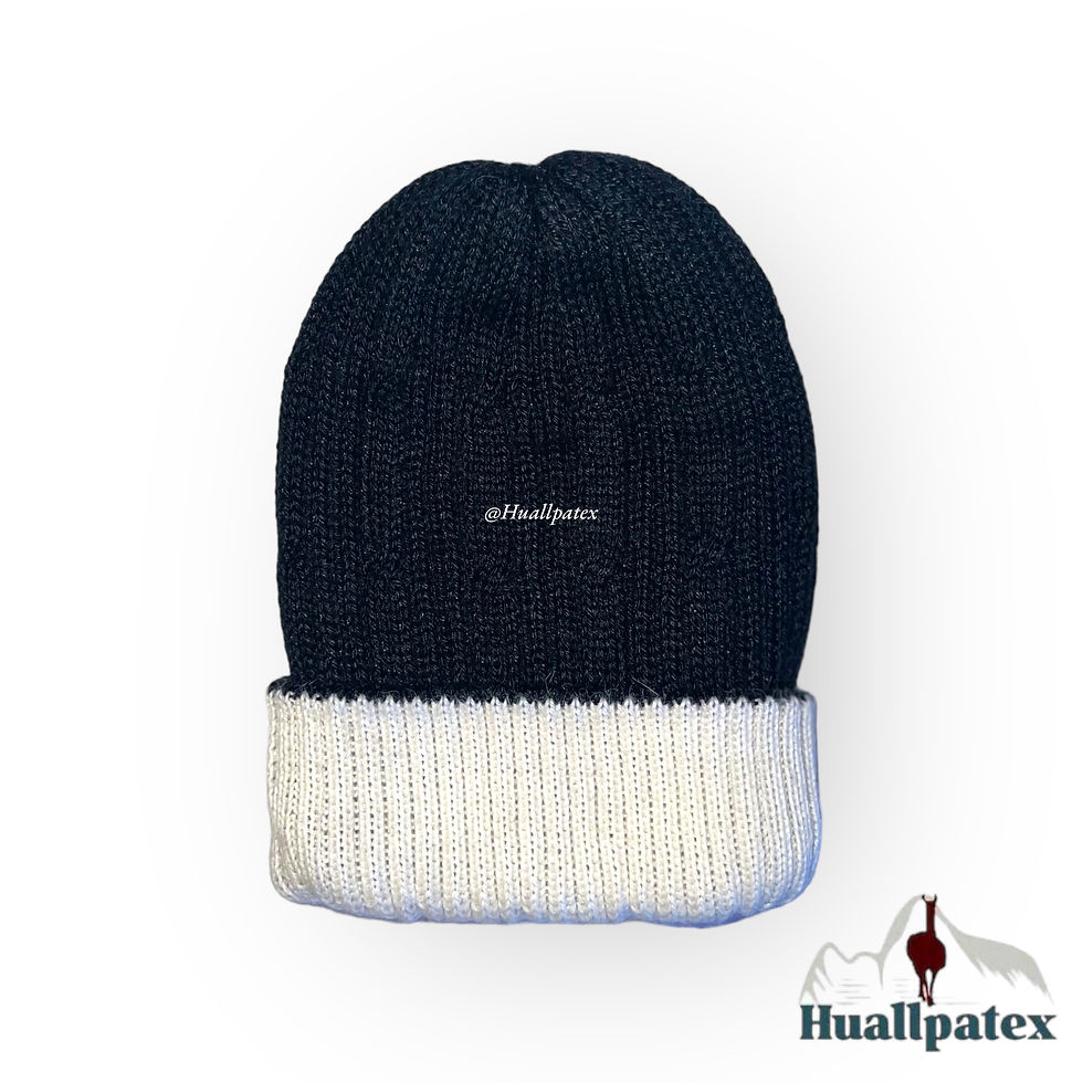 Miniatura: Gorro Color Entero Reversible 100% baby alpaca