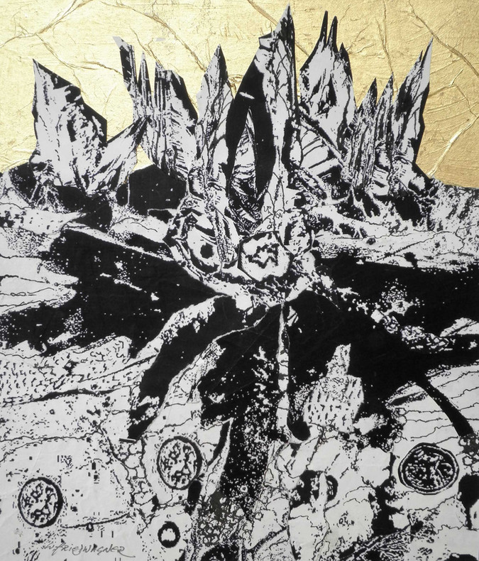Collage "Aufbrechende Struktur" von Künstler Wolfgang Friedwagner