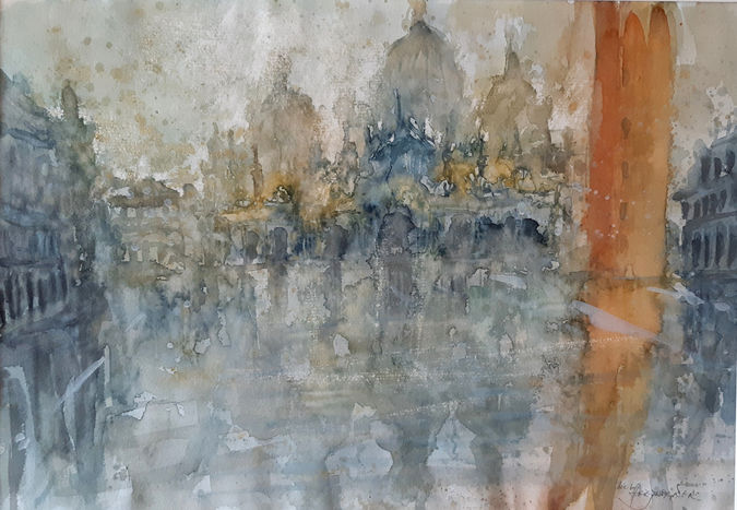 Aquarelle San Marco von Künstler Wolfgang Friedwagner
