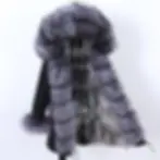 Thumbnail: MAOMAOKONG 2023 Removable Real Fox Fur Collar Coats Woman Winter Jacket Hooded