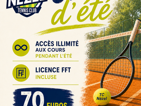 Essayez le tennis cet été et inscrivez vous à la rentrée !