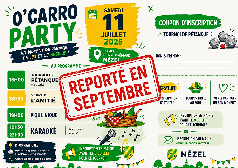 L'O'CARRO PARTY reporté