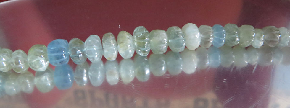 Thumbnail: 100 Carats Natural Aquamarine Rondelle Gemstone Beads