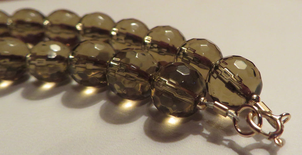 Thumbnail: 165 Carats14k Smoky Quartz Necklace Gemstone Beaded Round Faceted
