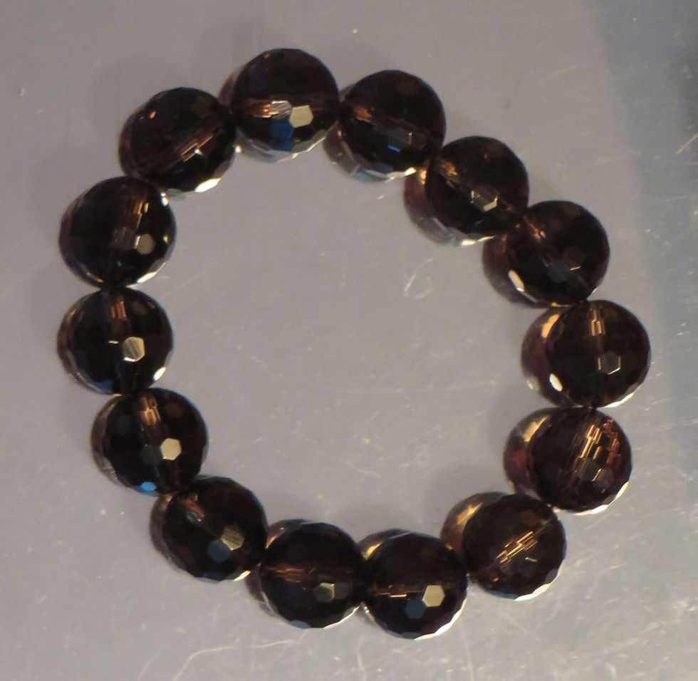 Thumbnail: 245 Carats Smoky Quartz Bracelet Faceted Brown Beaded